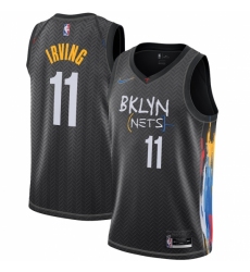 Men's Brooklyn Nets #11 Kyrie Irving Nike Black 2020-21 Swingman Player Jersey