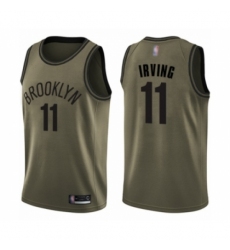 Men's Brooklyn Nets #11 Kyrie Irving Swingman Green Salute to Service Basketball Jersey