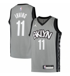 Youth Brooklyn Nets #11 Kyrie Irving Jordan Brand Gray 2020-21 Swingman Player Jersey