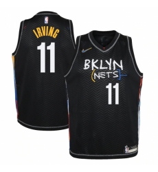 Youth Brooklyn Nets #11 Kyrie Irving Nike Black 2020-21 Swingman Jersey