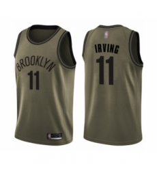 Youth Brooklyn Nets #11 Kyrie Irving Swingman Green Salute to Service Basketball Jersey