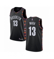 Men's Brooklyn Nets #13 Dzanan Musa Authentic Black Basketball Jersey - 2018 19 City Edition