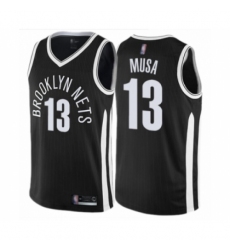 Men's Brooklyn Nets #13 Dzanan Musa Authentic Black Basketball Jersey - City Edition