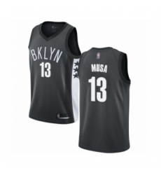 Men's Brooklyn Nets #13 Dzanan Musa Authentic Gray Basketball Jersey Statement Edition