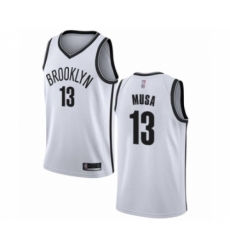 Men's Brooklyn Nets #13 Dzanan Musa Authentic White Basketball Jersey - Association Edition