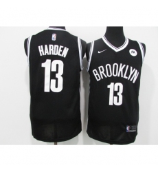 Men's Nike Brooklyn Nets #13 James Harden Authentic Black Basketball Jersey