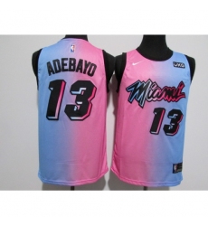 Men's Miami Heat #13 Edrice Adebayo Pink-Blue Swingman Basketball Jersey