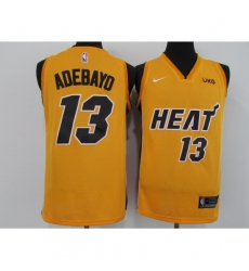 Men's Nike Miami Heat #13 Edrice Adebayo Yellow Swingman Basketball Jersey