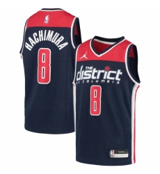 Youth Washington Wizards #8 Rui Hachimura Jordan Brand Navy 2020-21 Swingman Player Jersey