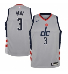 Youth Washington Wizards #3 Bradley Beal Nike Gray 2020-21 Swingman Jersey