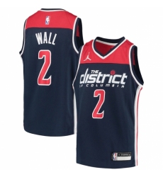 Youth Washington Wizards #2 John Wall Jordan Brand Navy 2020-21 Swingman Player Jersey