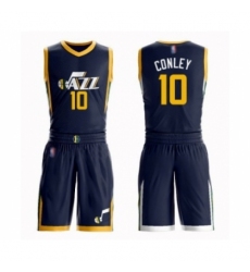 Men's Utah Jazz #10 Mike Conley Authentic Navy Blue Basketball Suit Jersey - Icon Edition