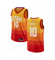 Men's Utah Jazz #10 Mike Conley Authentic Orange Basketball Jersey - City Edition