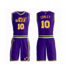 Men's Utah Jazz #10 Mike Conley Swingman Purple Basketball Suit Jersey