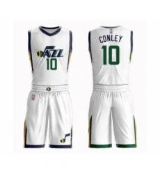 Men's Utah Jazz #10 Mike Conley Swingman White Basketball Suit Jersey - Association Edition