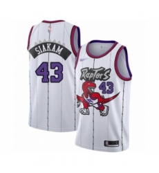 Men's Toronto Raptors #43 Pascal Siakam Authentic White Hardwood Classics Basketball Jersey