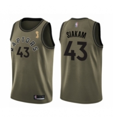 Men's Toronto Raptors #43 Pascal Siakam Swingman Green Salute to Service 2019 Basketball Finals Champions Jersey