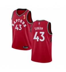 Men's Toronto Raptors #43 Pascal Siakam Swingman Red 2019 Basketball Finals Champions Jersey - Icon Edition