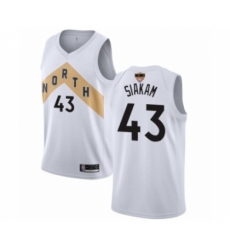 Men's Toronto Raptors #43 Pascal Siakam Swingman White 2019 Basketball Finals Bound Jersey - City Edition