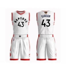 Men's Toronto Raptors #43 Pascal Siakam Swingman White 2019 Basketball Finals Bound Suit Jersey - Association Edition