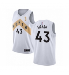 Men's Toronto Raptors #43 Pascal Siakam Swingman White 2019 Basketball Finals Champions Jersey - City Edition