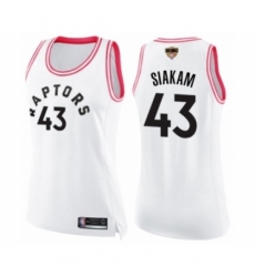 Women's Toronto Raptors #43 Pascal Siakam Swingman White Pink Fashion 2019 Basketball Finals Bound Jersey