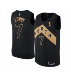 Men's Toronto Raptors #7 Kyle Lowry Swingman Black 2019 Basketball Finals Champions Jersey - City Edition