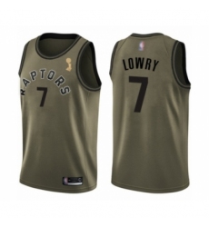 Men's Toronto Raptors #7 Kyle Lowry Swingman Green Salute to Service 2019 Basketball Finals Champions Jersey