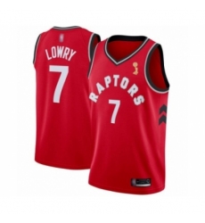 Men's Toronto Raptors #7 Kyle Lowry Swingman Red 2019 Basketball Finals Champions Jersey - Icon Edition