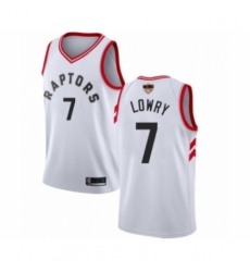 Men's Toronto Raptors #7 Kyle Lowry Swingman White 2019 Basketball Finals Bound Jersey - Association Edition