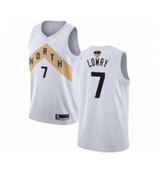 Men's Toronto Raptors #7 Kyle Lowry Swingman White 2019 Basketball Finals Bound Jersey - City Edition