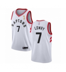 Men's Toronto Raptors #7 Kyle Lowry Swingman White 2019 Basketball Finals Champions Jersey - Association Edition