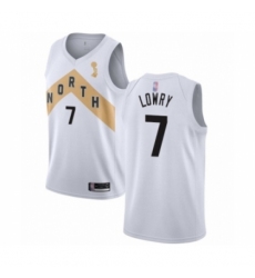 Men's Toronto Raptors #7 Kyle Lowry Swingman White 2019 Basketball Finals Champions Jersey - City Edition