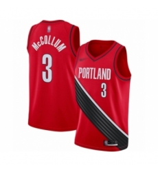 Men's Portland Trail Blazers #3 C.J. McCollum Authentic Red Finished Basketball Jersey - Statement Edition