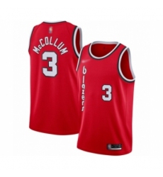Men's Portland Trail Blazers #3 C.J. McCollum Authentic Red Hardwood Classics Basketball Jersey