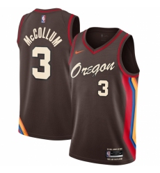 Youth Portland Trail Blazers #3 C.J. McCollum Nike Brown 2020-21 Swingman Jersey