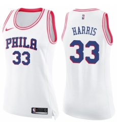 Women's Nike Philadelphia 76ers #33 Tobias Harris White Pink NBA Swingman Fashion Jerseysey