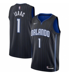 Men's Orlando Magic #1 Jonathan Isaac Nike Black 2020-21 Swingman Jersey