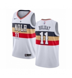 Men's Nike New Orleans Pelicans #11 Jrue Holiday White Swingman Jersey - Earned Edition