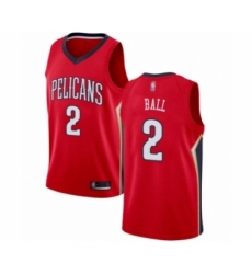 Men's New Orleans Pelicans #2 Lonzo Ball Authentic Red Basketball Jersey Statement Edition