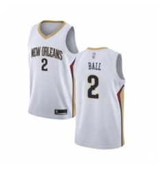 Men's New Orleans Pelicans #2 Lonzo Ball Authentic White Basketball Jersey - Association Edition