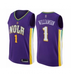 Men's New Orleans Pelicans #1 Zion Williamson Swingman Purple Basketball Jersey - City Edition