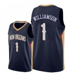 Men's Nike New Orleans Pelicans #1 Zion Williamson Navy NBA Swingman Icon Edition Jersey