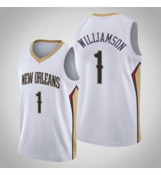 Men's Nike New Orleans Pelicans #1 Zion Williamson White NBA Swingman Association Edition Jersey