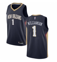 Nike New Orleans Pelicans #1 Zion Williamson Navy NBA Swingman Icon Edition Jersey