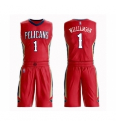 Women's New Orleans Pelicans #1 Zion Williamson Swingman Red Basketball Suit Jersey Statement Edition