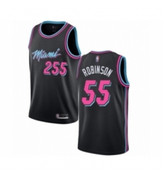 Men's Miami Heat #55 Duncan Robinson Authentic Black Basketball Jersey - City Edition