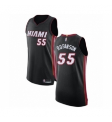 Men's Miami Heat #55 Duncan Robinson Authentic Black Basketball Jersey - Icon Edition