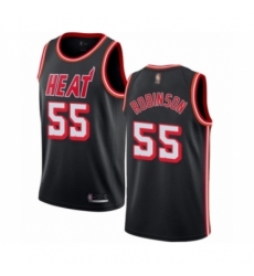 Men's Miami Heat #55 Duncan Robinson Authentic Black Fashion Hardwood Classics Basketball Jersey