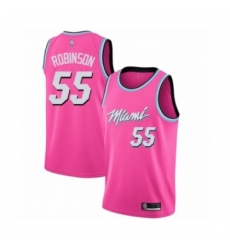 Women's Miami Heat #55 Duncan Robinson Pink Swingman Jersey - Earned Edition